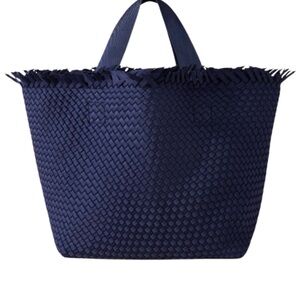Naghedi Navy Woven Tote NWT